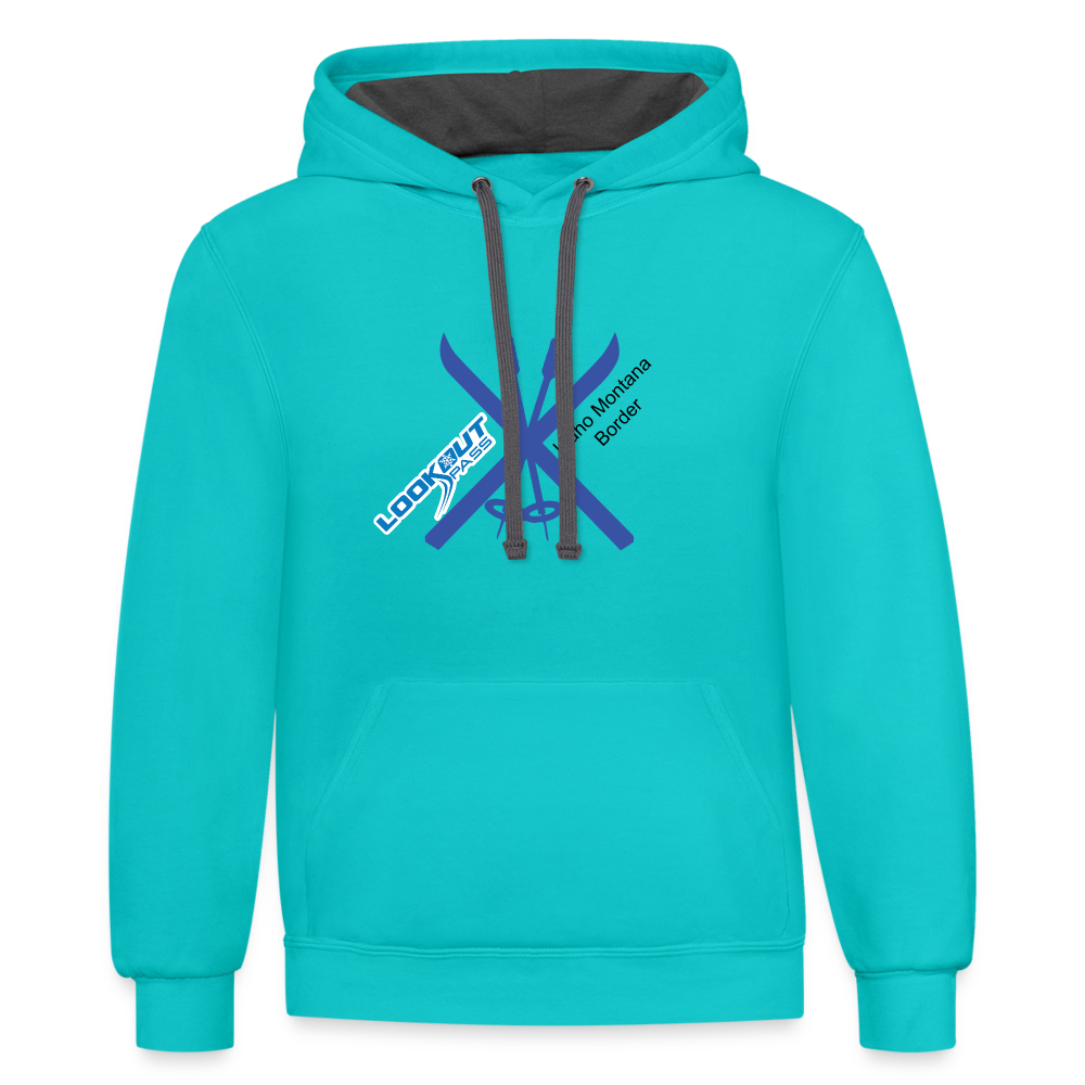 Contrast Hoodie - scuba blue/asphalt