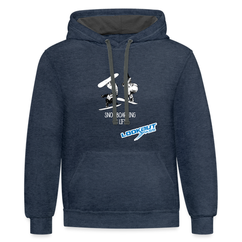 Contrast Hoodie - indigo heather/asphalt