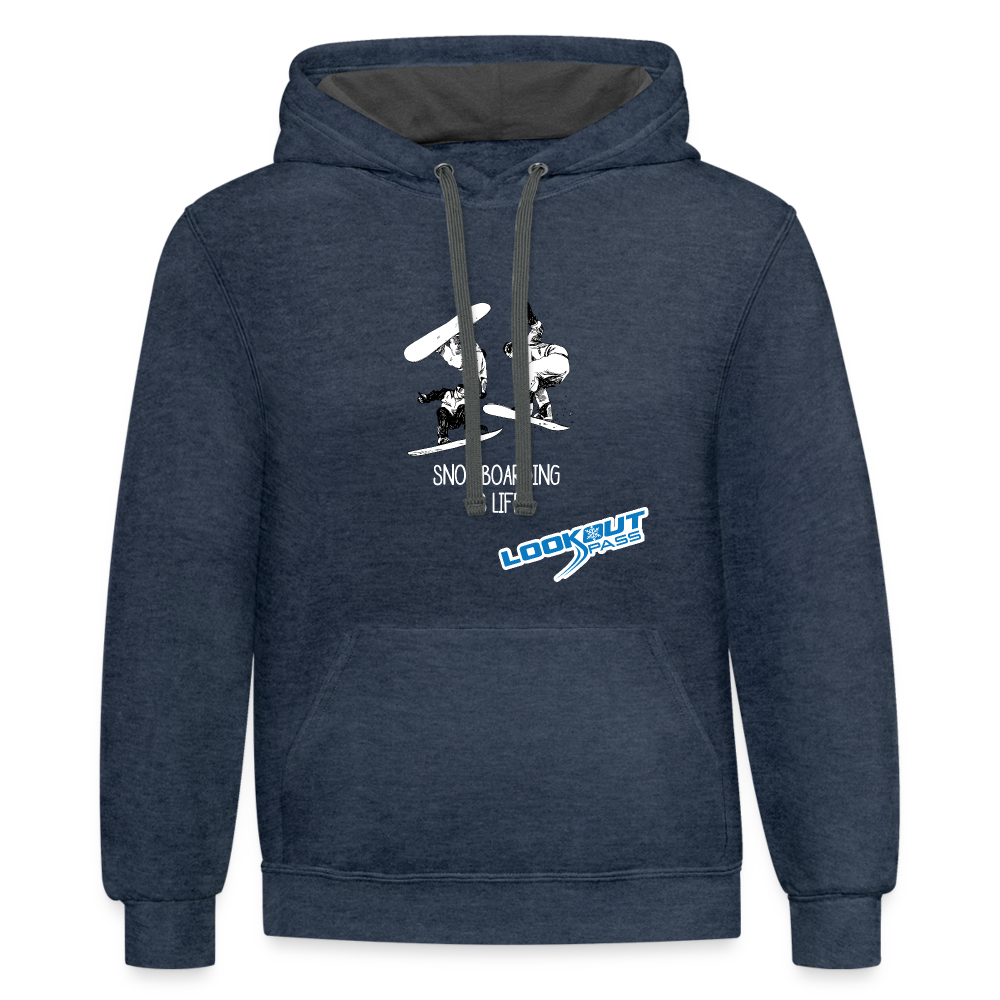 Contrast Hoodie - indigo heather/asphalt